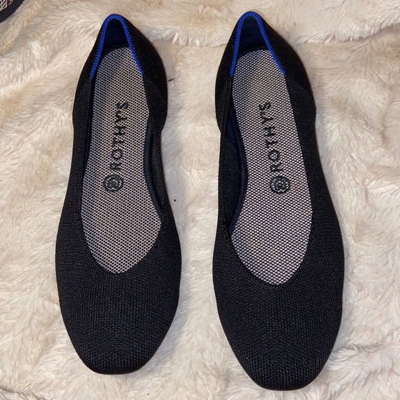 Like new Rothy's The Square Solid Black Blue Halo - Picture 6 of 11